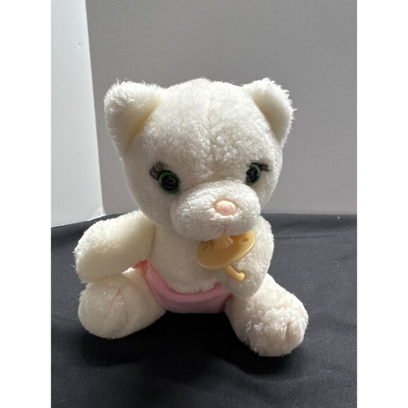 Baby Kiki Plush White Kitten With Pink Diaper & Yellow Pacifier - Russ Stuffed A - Picture 1 of 6